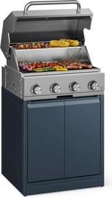 Klarstein WaldChef plynový gril | 4 horáky | 30 mbar | 12800 W | Liatinový rošt | Nehrdzavejúca oceľ