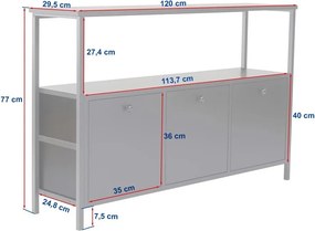 Čierny matný konzolový stolík 29,5x120 cm Solace – Kalune Design