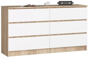 Komoda K140 6SZ sonoma / biela