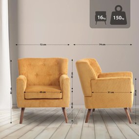 Kreslo Kioni látka cord - oranžová