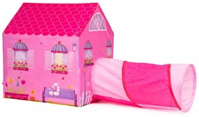 Detský stan - domček s tunelom | ružový