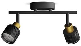 Philips - Bodové svietidlo NIALL 2xGU10/5W/230V čierna/mosadz