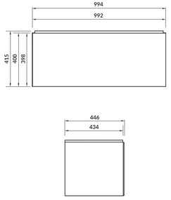 Cersanit - Inverto, závesná skrinka pod umývadlo so zásuvkou 100cm, CALACATTA- biela, S930-018