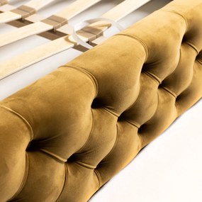 MANŽELSKÁ ČALÚNENÁ POSTEĽ BARON 200x200 S ROŠTOM CHESTERFIELD