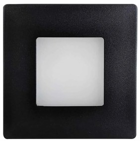 DECENTLY IP44 Black 1.7W WW 100lm - Múrové vstavané LED svietidlo