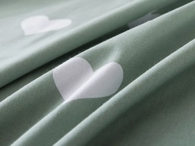 XPOSE® Bavlnené Renforcé obliečky SRDCOVKA DUO - biele/tmavo zelené