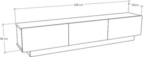 TV stolík DOLCE 180 cm, biela