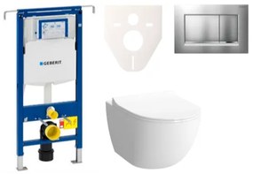 Cenovo zvýhodnený závesný WC set Geberit do ľahkých stien / predstenová montáž + WC VitrA VitrA Shift SIKOGES4N7, 1 ks