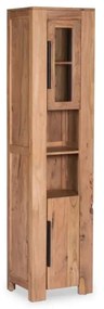 furniture-nabytek.cz - Masívna kúpeľňová skrinka Auckland z akáciového dreva, lakovaná, hnedá – 45×35×185 cm