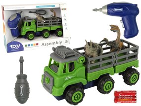 Lean Toys Nákladné auto na šrobovanie – 2 figúrky Dinosaurov