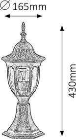 Rabalux 8373 - Vonkajšia lampa MILANO 1xE27/60W/230V