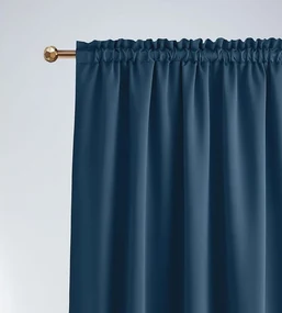 Luxusný tmavo modrý zatemňujúci jednofarebný záves na riasiacu pásku 140 x 280 cm