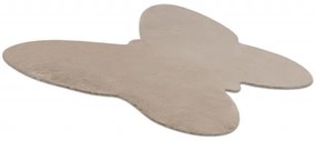 Koberec protišmykový SHAPE 3150 Motýľ Shaggy - camel, béžový plyš