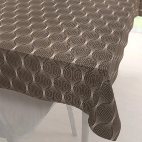 Biante Bavlnený obdĺžnikový obrus Sandra SA-445 Hnedé designové vlnky 60x100 cm