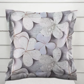 Biante Dekoračná obliečka na vankúš s lemom PML-032 Designové kvety na sivom 50 x 60 cm