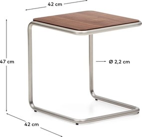 Odkladací stolík v dekore orecha 42x42 cm Tarsel – Kave Home