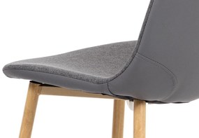 Autronic -  Jedálenská stolička CT-391 GREY2, šedá látka-ekokoža, kov buk