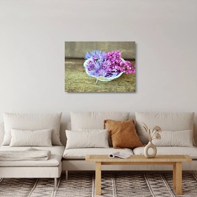 Sklenený obraz dekorácie s levanduľou (70x50 cm)
