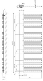 Sapho, ALTALENA vykurovacie teleso 600x1610mm, 885 W, metalická antracit, IR176