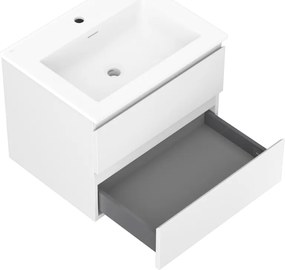 Mexen Orio, kúpeľňová skrinka 60 cm s umývadlom Otis, 2 zásuvky, biela matná, 91A10-06047-2-BFF01-W18M01