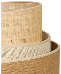 Duolla - Stolná lampa YUTE TRIO 1xE27/15W/230V pr. 25 cm hnedá/šedá/béžová