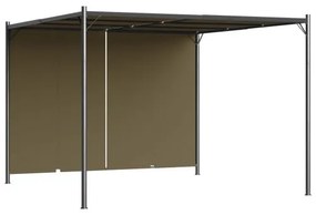 vidaXL Záhradná pergola so zaťahovacou strechou 3x3 m sivohnedá 180 g/m²-