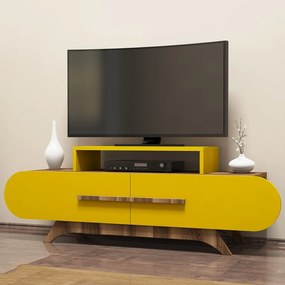 TV stolík/skrinka Roma (Orech + Žltá). Vlastná spoľahlivá doprava až k Vám domov. 1071870