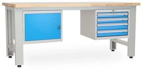 Dielenský stôl Solid OAK-14, 210 cm, 2 závesné boxy, dub