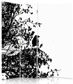 Gario Paraván Čierny vták na vetve Rozmery: 145 x 170 cm, Prevedenie: Klasický paraván