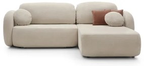 Rohová rozkladacia sedacia súprava s úložným priestorom do L OLBIA pravá béžová