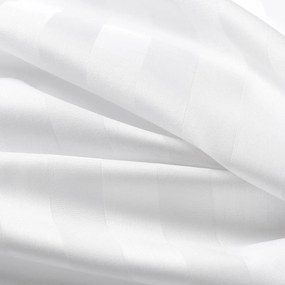 Goldea okrúhly damaškový obrus - biele prúžky so saténovým leskom Ø 100 cm