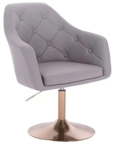 LuxuryForm DESIGN Kreslo ANDORA na zlatom tanieri - sivé