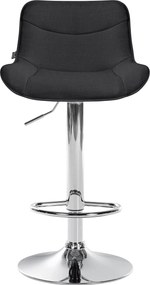 Barová stolička Vonore - látka, chróm rám - Čierna