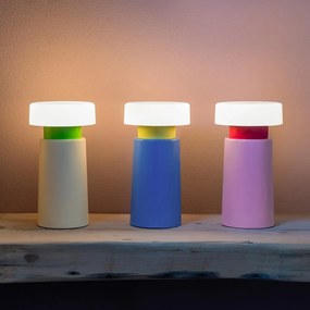 Modrá LED stmievateľná stolová lampa (výška 17,5 cm) Victoria – Remember