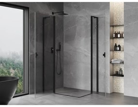 Mexen, Mexen Mist L Duo výklopný sprchový kút 110 x 90 cm, priehľadný, čierny - 8A4L-110-090-70-00