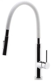 FERRO - Drezová batéria s flexibilným ramienkom lesklý chróm/biela