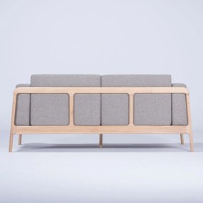 Sivá pohovka s konštrukciou z masívneho dubového dreva Gazzda Fawn, 180 cm