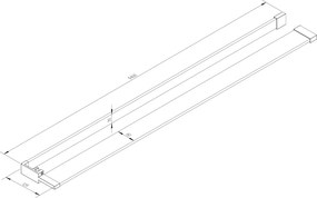 Erga Paris, polička/držiak na uteráky pre sprchovú zástenu (max. 140cm), chrómová, ERG-V02-PARIS-SHELF-CR