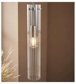 Závesné svietidlo v striebornej farbe so skleneným tienidlom Tubo – Markslöjd