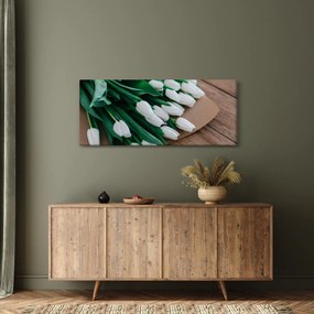 Obraz kytice bielych tulipánov (120x50 cm)