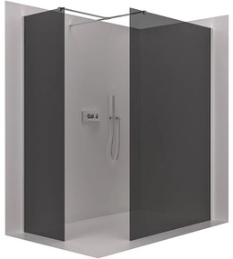 Cerano Onyx, sprchová zástena Walk-in, hranatá vzpera - chróm, ryhované sklo - 160x120 cm, CER-CER-8050BD2662