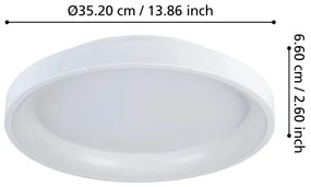 Eglo 901248 - LED Stmievateľné stropné svietidlo LORETELLO LED/12W/230V biela + DO