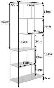 Dizajnový regál Maille 185 x 77 cm mramor antracit