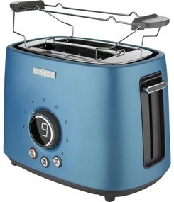 Sencor - Hriankovač s dvoma štrbinami a ohrievacím roštom 1000W/230V modrý