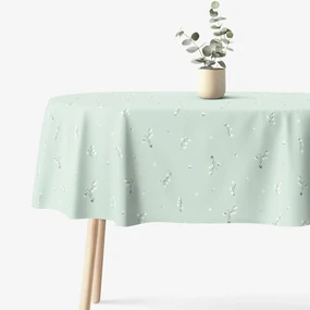 Goldea oválny obrus 100% bavlnené plátno - konvalinky 140 x 220 cm