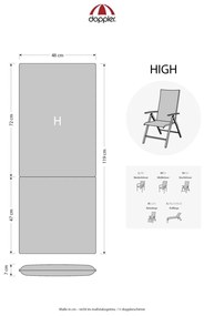 Doppler FUSION 1406 vysoký - polster na záhradnú stoličku a kreslo, bavlnená zmesová tkanina