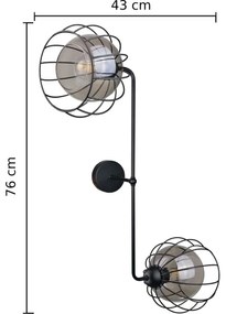 Nástenné svietidlo SOLO BLACK 2xE27/60W/230V