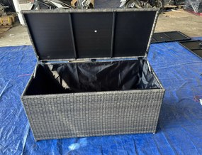 Ratanový záhradný úložný box BestBerg BBRF-B1G / 115 × 55 × 57 cm / sivá