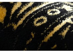 Koberec GLOSS moderný 408C 86 vzor rámu štýlový, glamour, art deco čierna / zlatá Veľkosť: 60x300 cm