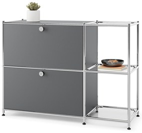 Kovová odkladacia skrinka »CN3« s 2 výklopnými priehradkami, sivá